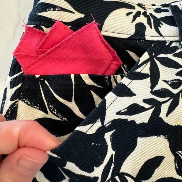 Vintage St. John Sport Marie Gray Black/Cream Floral Pattern Pant/ 6 - Picture 10 of 15